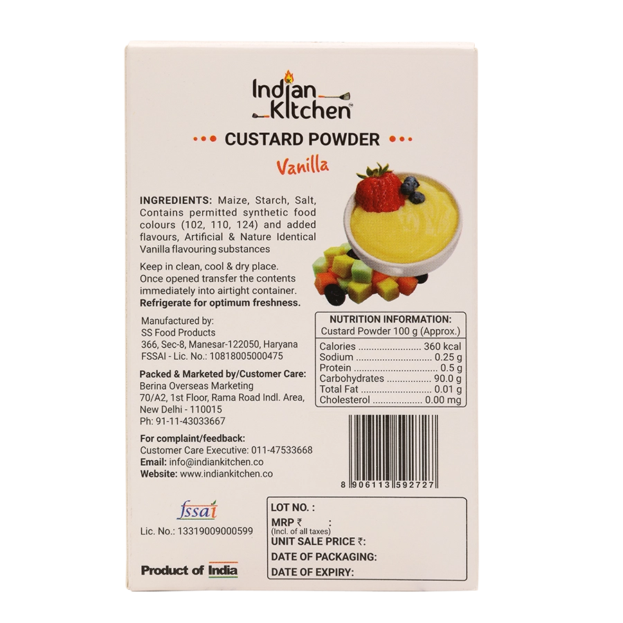 Indian Kitchen Custard Powder 100g (Pack of 10) Indian Kitchen Custard Powder 100g (Pack of 10) - Indian Kitchen
